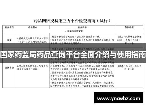 国家药监局药品查询平台全面介绍与使用指南